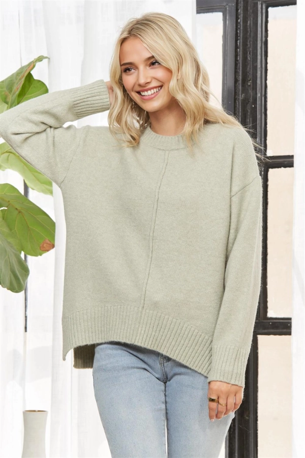 wholesale CESW3960-MINIMALIST RIBBED KNIT SWEATER Adora