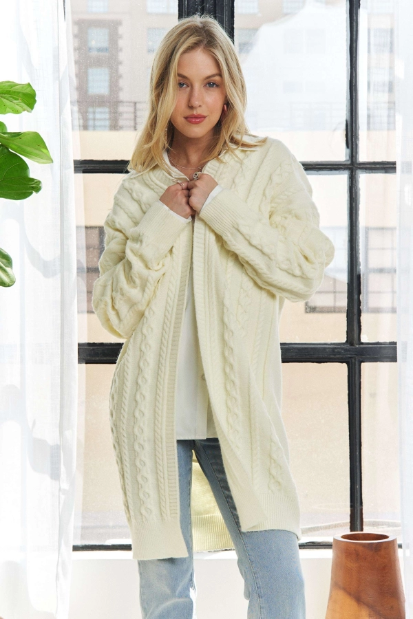 wholesale CESW3724-DROP SHOULDER KNIT SWEATER CARDIGAN Adora